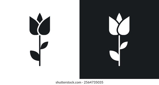 Rose icons in flat syle