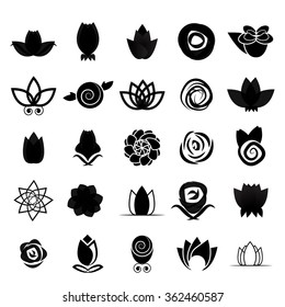 Rose Icons Set - Isolated On White Background - Vector illustration, Graphic Design. For Web, Websites, Print, Presentation Templates, Mobile Applications And Promotional Materials 