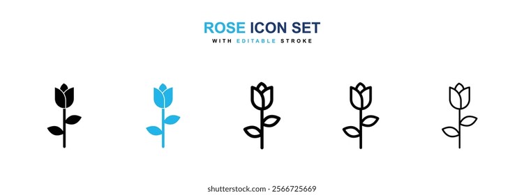 Rose icons vector collection pack.