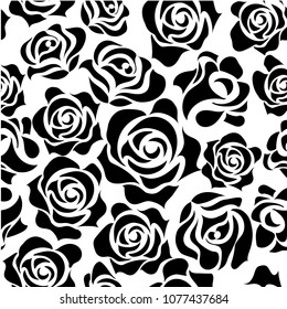 Rose illustration | Continuous pattern of rose pattern | Seamless design | Background illustration