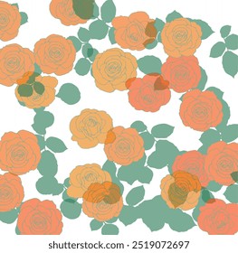 rose, illustration, flower, vector, leaf, nature, blossom, art, wedding, design, romantic, summer, vintage, background, bouquet, floral, decoration, botanical, beautiful, spring, set, plant, garden