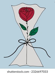 Rose illustration image. 
Hand drawn image artwork of a rose. 
Simple cute original logo.
Hand drawn vector illustration for posters, cards, t-shirts.