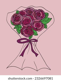 Rose illustration image. 
Hand drawn image artwork of a rose. 
Simple cute original logo.
Hand drawn vector illustration for posters, cards, t-shirts.