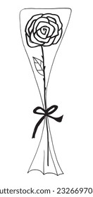 Rose illustration image. 
Hand drawn image artwork of a rose. 
Simple cute original logo.
Hand drawn vector illustration for posters, cards, t-shirts.