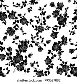 Rose illustration pattern.
I designed a rose,
This painting continues repeatedly seamlessly,