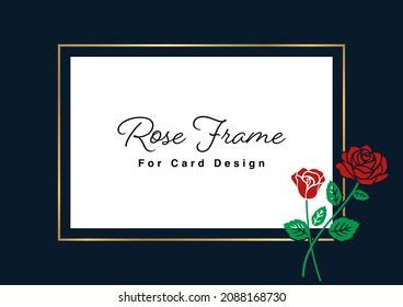 Rose Illustrations Frame, Card Design Template
