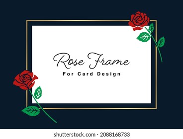 Marco de Ilustraciones de Rosa, plantilla de diseño de tarjeta