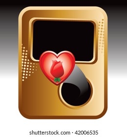 rose inside heart bronze halftone template
