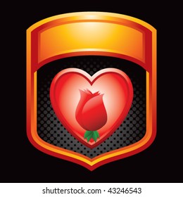 rose inside heart orange display