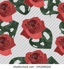 A rose inspired seamless pattern perfect for printing on fabrics, wallpapers, home decor and much more. 