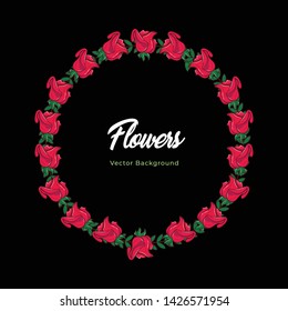 Rose invitation card templates. design greeting card and invitation of the wedding, birthday, Valentine's Day, mother's day and other holiday - Vector