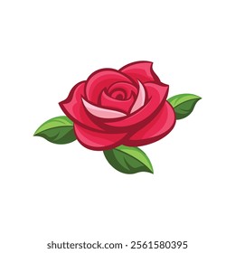 
Rose isolated flat vector illustration on white background