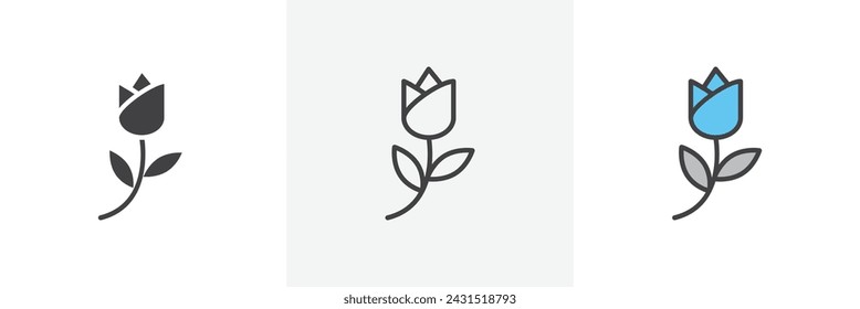 Rose Isolated Line Icon Style Design. Simple Vector Illustration