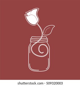 rose in jar illustration