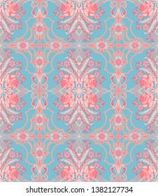 Rose Kaleidoscope. Seamless pattern. Vector graphics