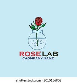 rose lab design logo vector