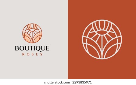 Rose Leaf Flower Plant Logo. Universal creative premium symbol. Vector sign icon logo template. Vector illustration