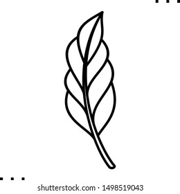Rose leaf icon in outline style