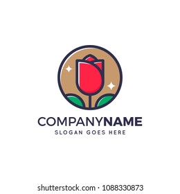 Rose Leaf Logo Template