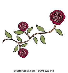 rose and leafs decorative icon