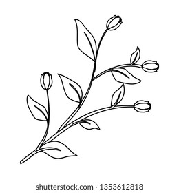 rose with leafs icon