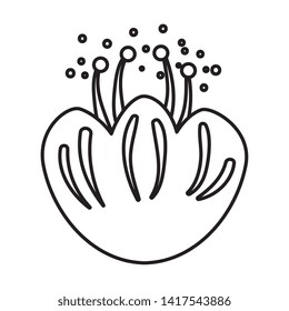 rose with leafs icon vector illustration