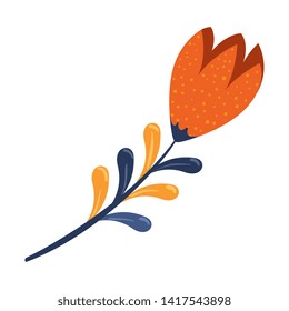 rose with leafs icon vector illustration