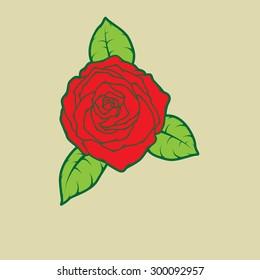 Rose with leaves