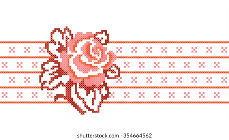 rose like cross stitch emroidery