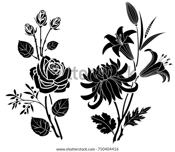 Image Vectorielle De Stock De Le Tatouage Rose Lys Et