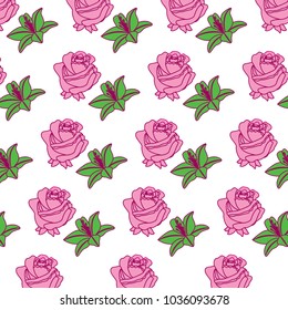 rose and lily flower decorative pattern background
