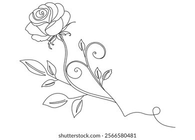 Rose line art drawing Images illustration collection Free Vector
