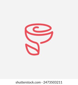 Diseño de logotipo de Vector minimalista de arte de línea rosa para su negocio
