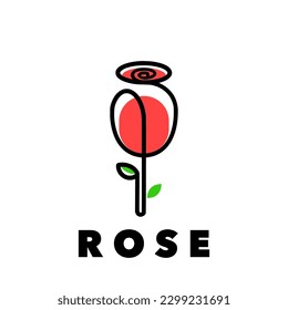 Rose line art simple logo