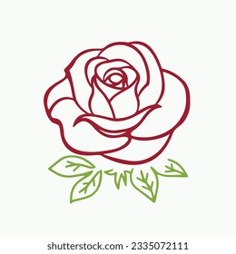 Rose Line Art Svg, Rose, Line Art, Floral Decoration Svg, Flowers, Rose Floral, Nature, Cricut Cut Files, Silhouette Svg, Svg Files for Cricut svg