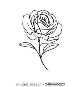 Rose Line art vector design