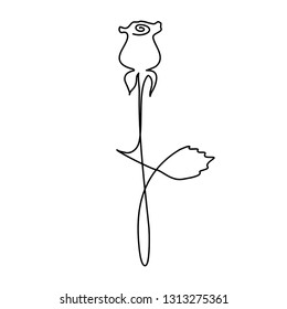 Rose line art vector icon minimal logo design
