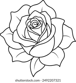 Rose Line Art Vektorillustration