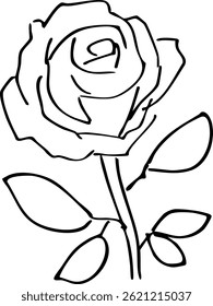 
Rose line drawing illustration material vector