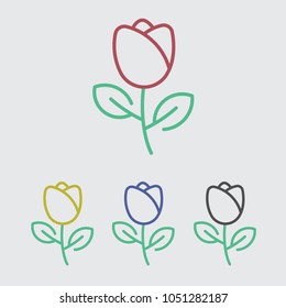Rose line icon