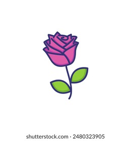 Rose line icon. Nature, romance, beauty. Flower concept. Vector illustration can be used for topics like romance, nature, beauty