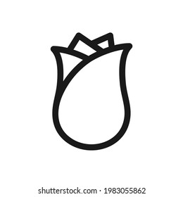 Rose line icon. Trendy outline flower symbol. Beautiful linear plant. Vector isolated on white.