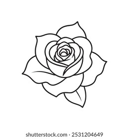 rose line icon, Vector rose icon.