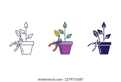 rose line and solid vector icons
