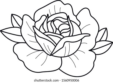 rose line work decorative element