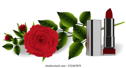 Rose and lipstick
