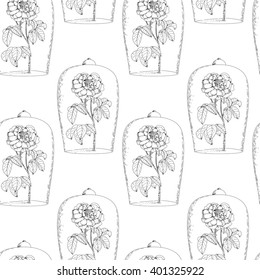 Rose Little Prince seamless pattern. Elegant cards with Linear flowers, design elements. Ornament flower, floral design, flowers design, floral clipart, flowers Vector,flower Art, flower pattern