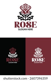 Rose logo design premium vector