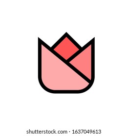 Rose logo design template element with white background