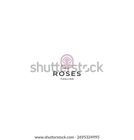 Rose logo design template flat vector